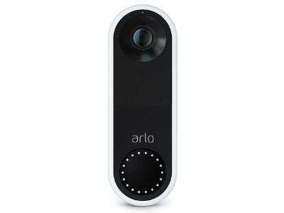 Arlo Essential Wired Video Doorbell camera with 2 Way Audio, HD Video, Night Vision, 180° View, Direct to Wi-Fi No Hub Needed, Easy Installation, White - AVD1001