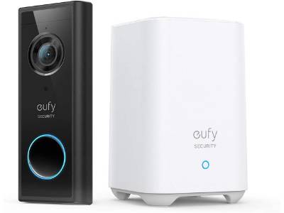 eufy security, Video Doorbell camera (Battery Powered) Kit, 180 Day Battery Life, 2K Resolution,  Encrypted Local Storage, No Monthly Fees, HomeBase with High-Power Wi-Fi and Built-in Storage