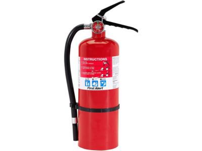 FIRST ALERT PRO5 Rechargeable Heavy Duty Fire Extinguisher, UL RATED 3-A 40-B C, Red, 1-Pack - The best fire extinguisher of 2024