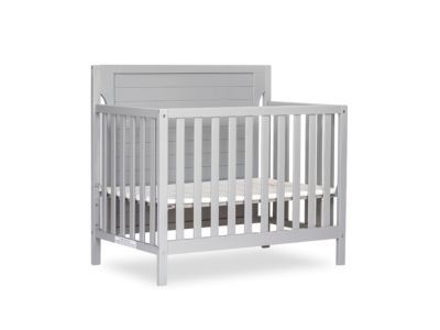 Dream On Me Bellport 4 in 1 Convertible Mini Portable Crib in Pebble Grey, Non-Toxic Finish, Made of Sustainable New Zealand Pinewood, with 3 Mattress Height Settings