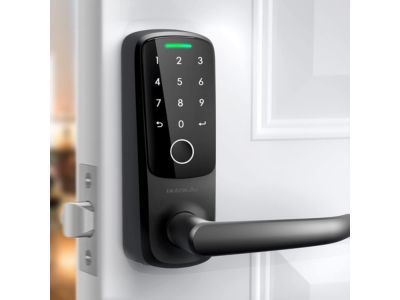 ULTRALOQ Latch 5 World's First Built-in WiFi Smart Lock with Fingerprint, 5-in-1 Keyless Entry Door Lock with Touch Digital Keypad, App Control, Black