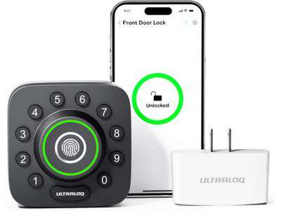 ULTRALOQ U-Bolt Pro Smart Lock WiFi Bridge, 7in1 Keyless Entry Door Lock with Fingerprint ID, App Remote Control, Fingerprint ID and Keypad, Smart Deadbolt, Fingerprint Door Lock for Front Door